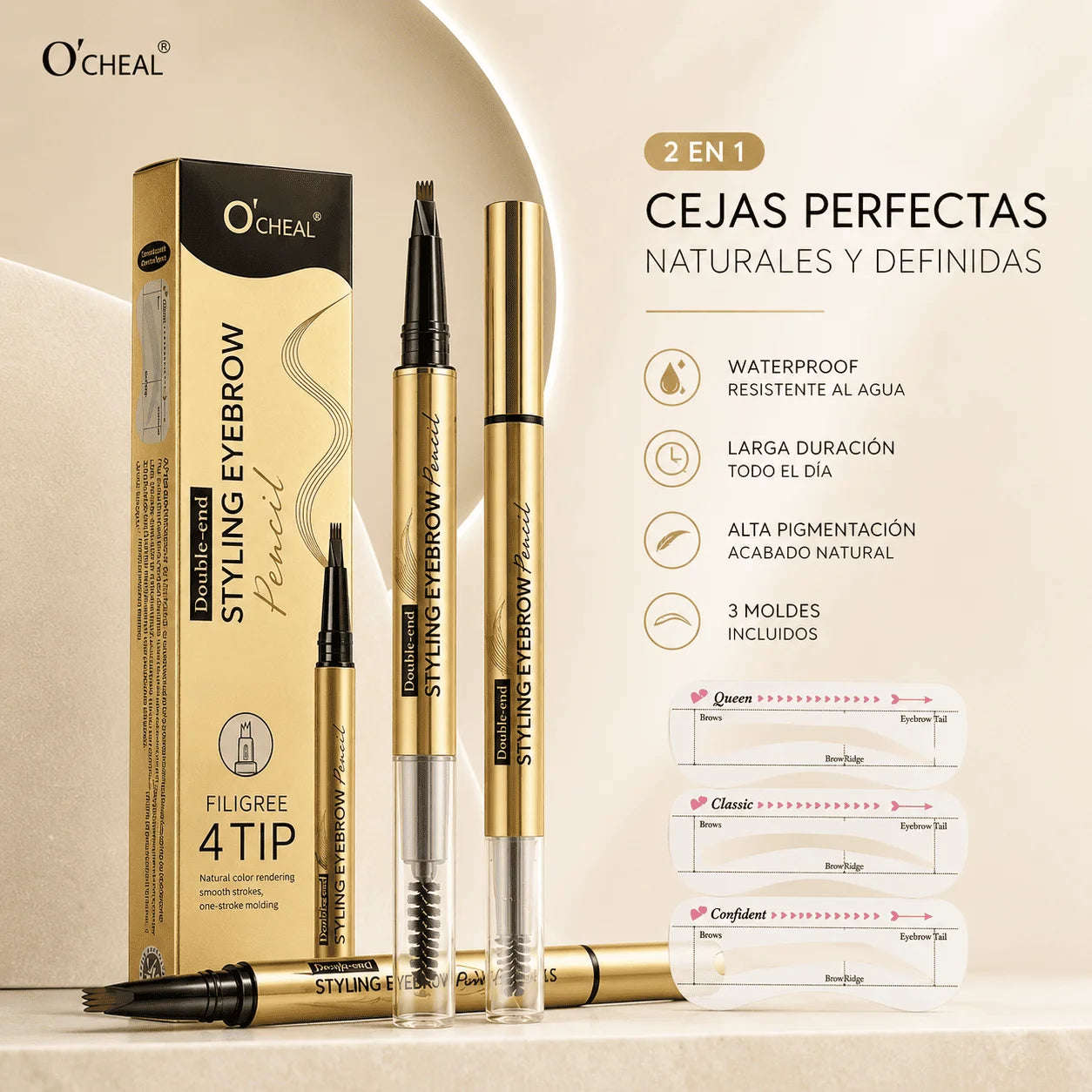 Lápiz para cejas 2 en 1